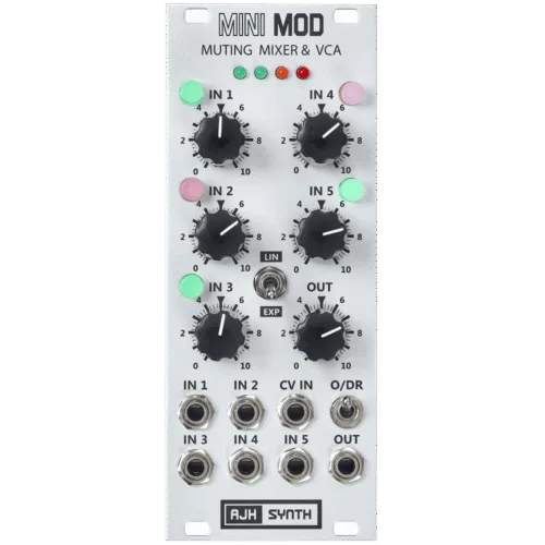 AJH Synth MiniMod Muting Mixer & VCA Eurorack Module (Silver)