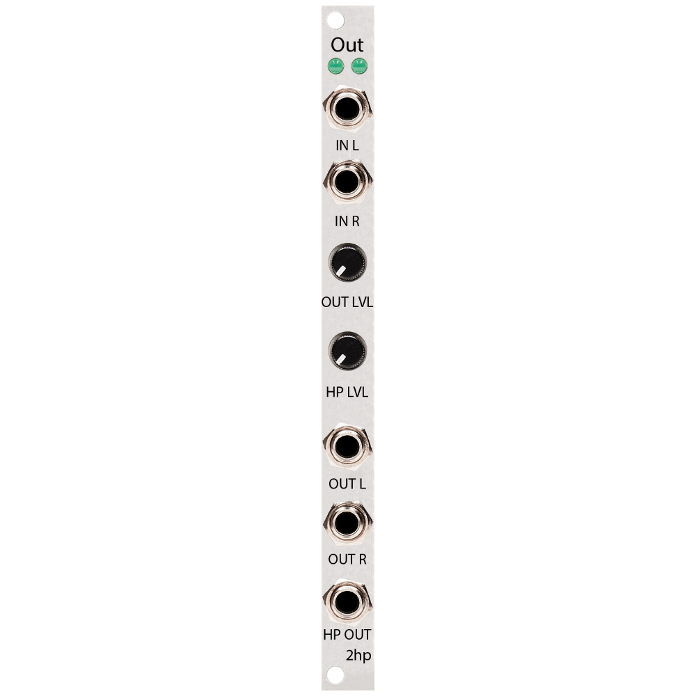 2hp Out Eurorack Stereo Line Out Module (Silver)