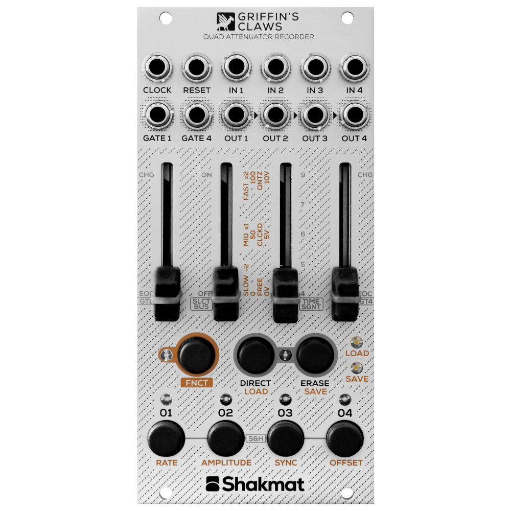 Shakmat Modular Griffin’s Claws Eurorack Quad Attenuator Recorder Module