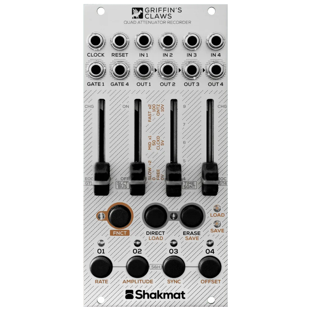 Shakmat Modular Griffin's Claws Eurorack Quad Attenuator Recorder Module