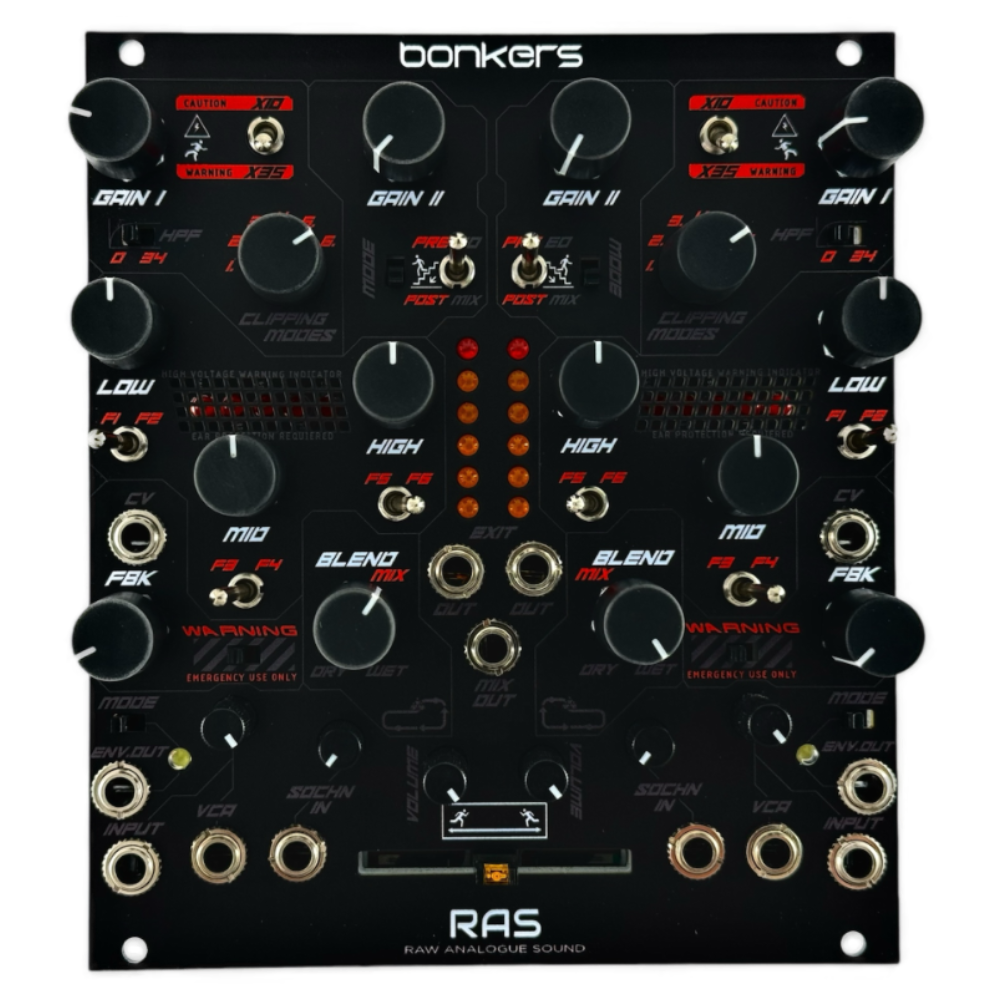 Raw Analogue Sound Bonkers Eurorack Dual Versatile Analogue Processor Module (Black)