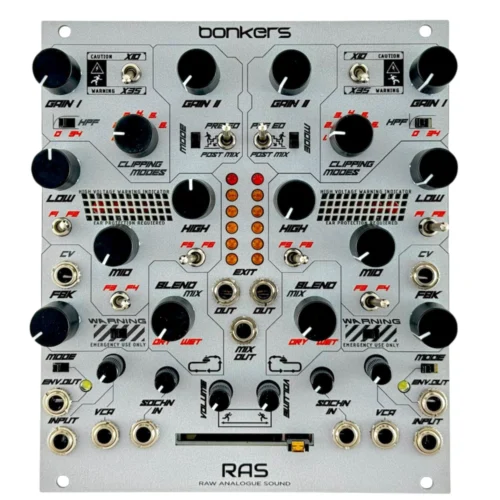 Raw Analogue Sound Bonkers Eurorack Dual Versatile Analogue Processor Module (Silver)