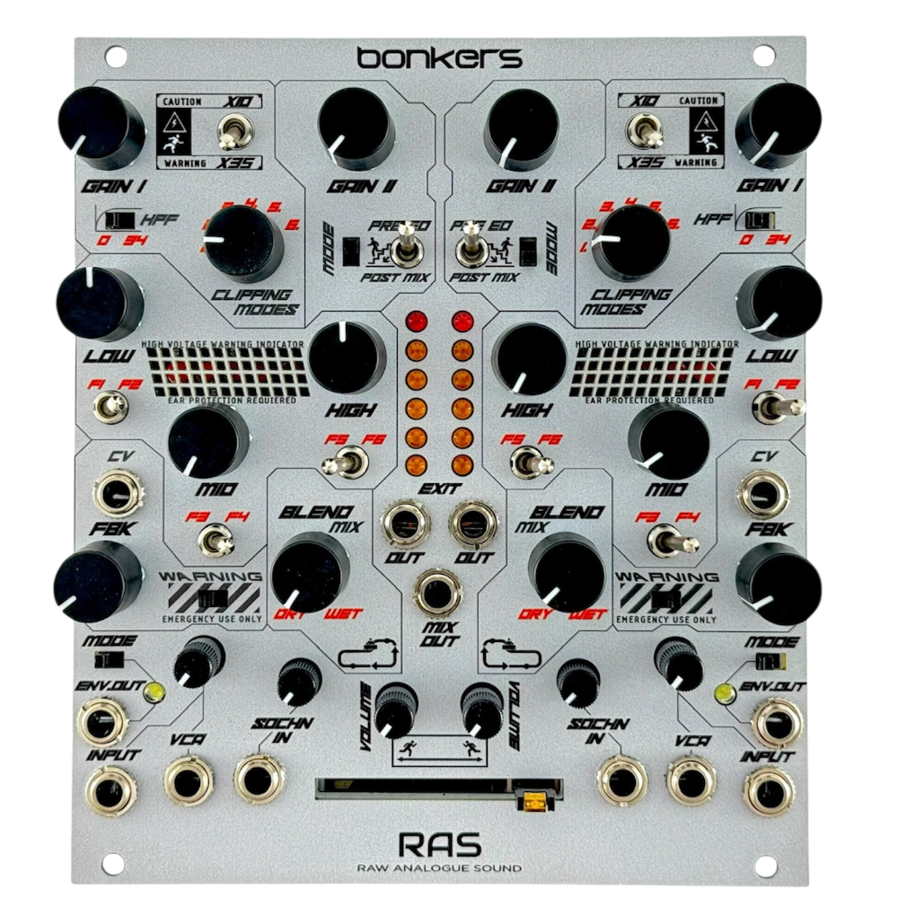 Raw Analogue Sound Bonkers Eurorack Dual Versatile Analogue Processor Module (Silver)