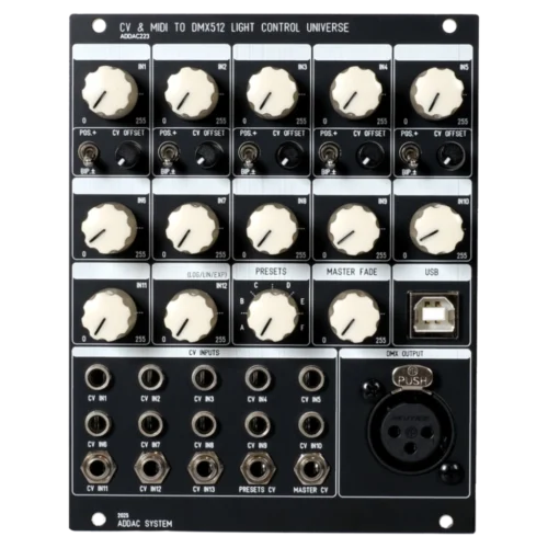 ADDAC 223 CV MIDI to DMX512 Light Control Universe Eurorack Module