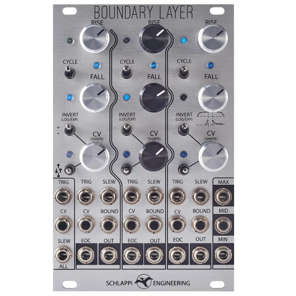 Schlappi Engineering Boundary Layer Eurorack Triple Cycling Slew Module (Silver)