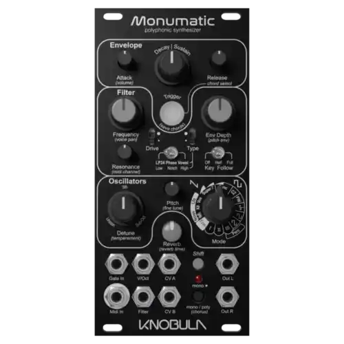 Knobula Monumatic Eurorack Polyphonic Synthesizer Module (Dark Mode)