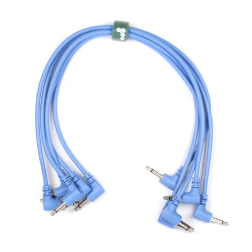 Knots PVC Eurorack Cables (5 pack) Right Angle Blue