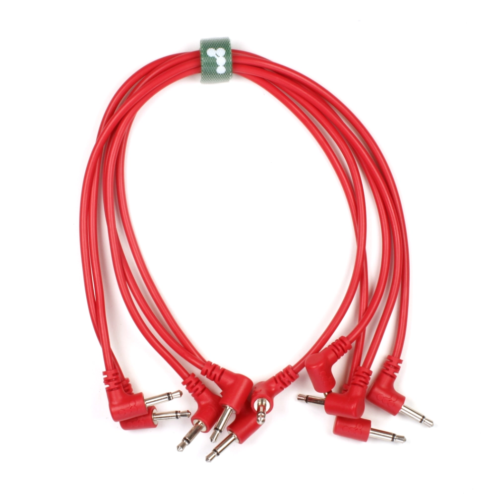 Knots PVC Eurorack Cables (5 pack) Right Angle Red