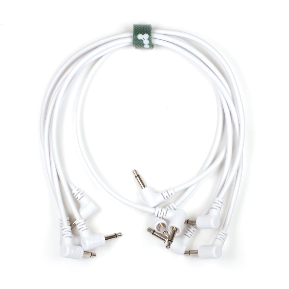 Knots PVC Eurorack Cables (5 pack) Right Angle White
