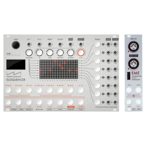 Winter Modular Eloquencer and EME MIDI Expansion Eurorack Module Bundle (Silver)