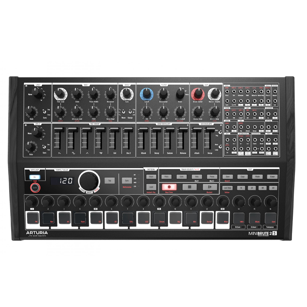 Arturia MiniBrute 2S Desktop Semi Modular Synthesizer (Noir Edition)
