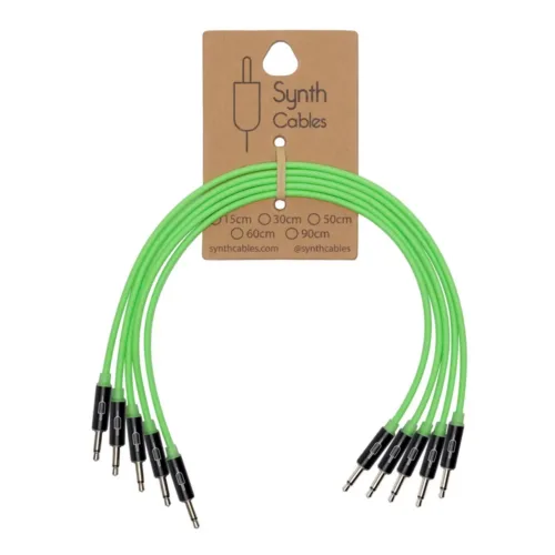 Synth Cables Premium LED Eurorack Cables (5 Pack) 90cm Green