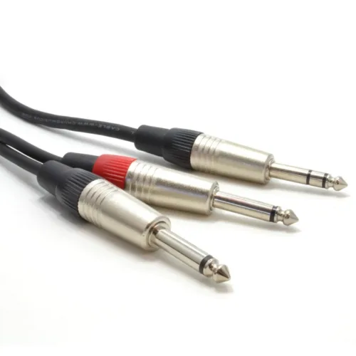 Cable – 6.35mm TRS Jack Plug – 2 x 6.35mm TS Jack Plug (1.5m)