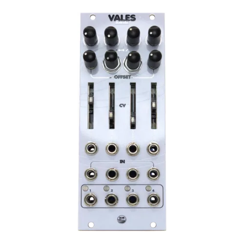 East Coast Modular Vales Eurorack Quad VCA Mixer Module (White)