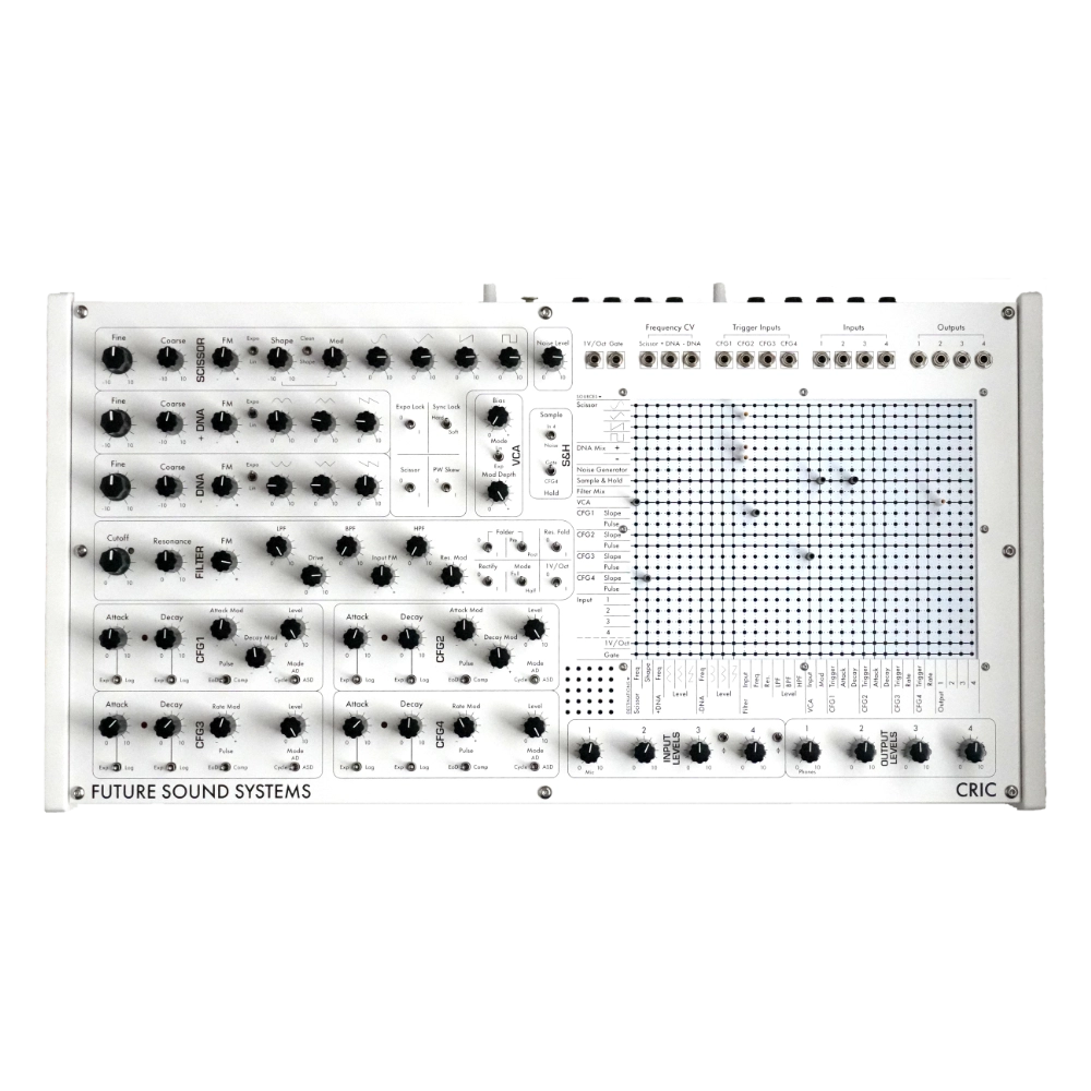 Future Sound Systems Cric Analogue Matrix-Patchable Synthesizer (Greyscale Edition)