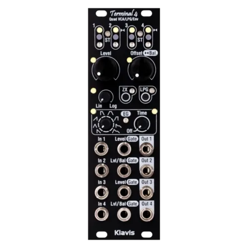 Klavis Terminal 4 Eurorack Quad VCA LPG Envelope Generator Module (Black)