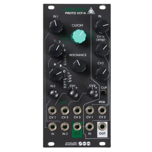 Analog Sweden Proto VCF/A Eurorack Enigiser Multimode Filter VCA Module (Black)